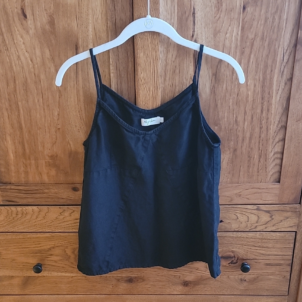 Black 100% linen tank